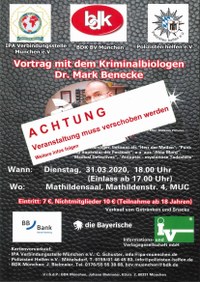 Absage Vortrag Dr. Mark Benecke