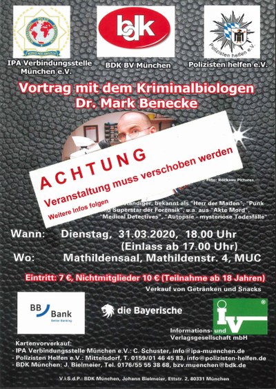 Absage Vortrag Dr. Mark Benecke Absage Vortrag Dr. Mark Benecke