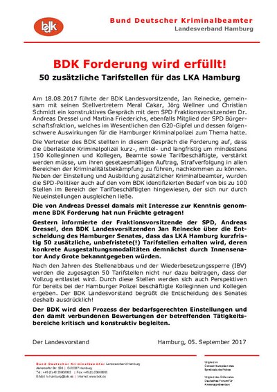 BDK Forderung wird erfüllt! BDK Forderung wird erfüllt!