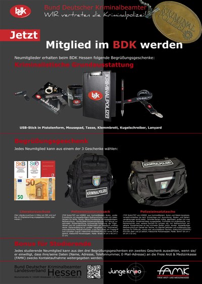 BDK Hessen stellt sich am 20.02.18 den neuen Studierenden des Jahrgang 2018 vor BDK Hessen stellt sich am 20.02.18 den neuen Studierenden des Jahrgang 2018 vor