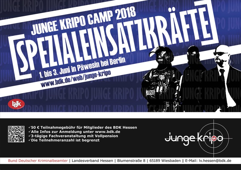 BDK Hessen unterstützt Junge Kripo Camp 2018 BDK Hessen unterstützt Junge Kripo Camp 2018