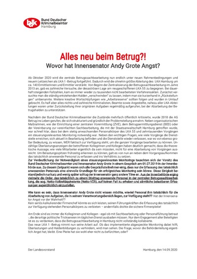 BDK - INFO: Alles neu beim Betrug?! Wovor hat Innensenator Andy Grote Angst? BDK - INFO: Alles neu beim Betrug?! Wovor hat Innensenator Andy Grote Angst?