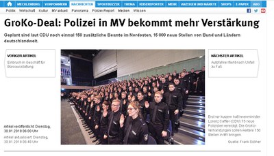 Doch mehr Polizisten für MV? Doch mehr Polizisten für MV?