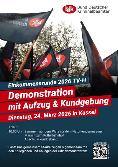 Einkommensrunde 2026 TV-H: Aufruf zur Demo am 24.03.26 in Kassel