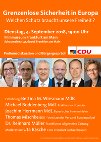 Vorankündigung, Podiumsdiskussion in Frankfurt / Main