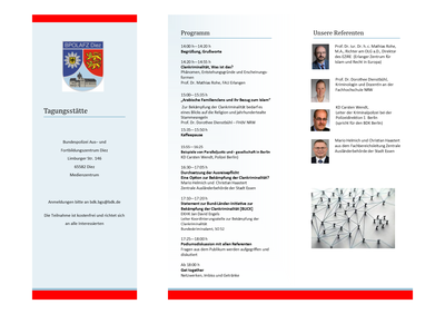 Programmflyer zur Fachtagung Clankriminalität am 12.09.19 in Diez Programmflyer zur Fachtagung Clankriminalität am 12.09.19 in Diez