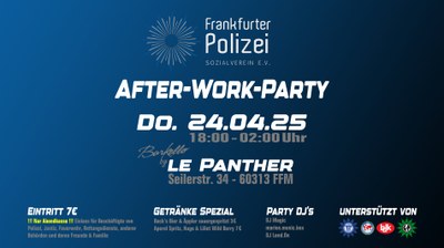 SAVE-THE-DATE: POLIZEI AFTER WORK PARTY am 24.04.2025 SAVE-THE-DATE: POLIZEI AFTER WORK PARTY am 24.04.2025