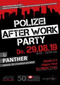 POLIZEI AFTER WORK PARTY AM 29.08.19 IN FRANKFURT AM MAIN