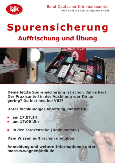 Spurensicherung - Auffrischung und Übung Spurensicherung - Auffrischung und Übung
