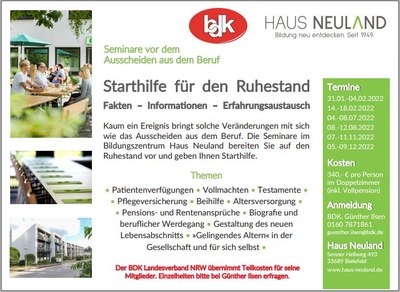 Starthilfe für den Ruhestand Starthilfe für den Ruhestand