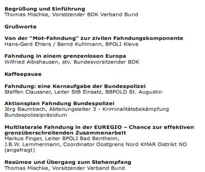 Tatort Deutschland -Fahndungsräume / Fachtagung in Kleve Tatort Deutschland -Fahndungsräume / Fachtagung in Kleve