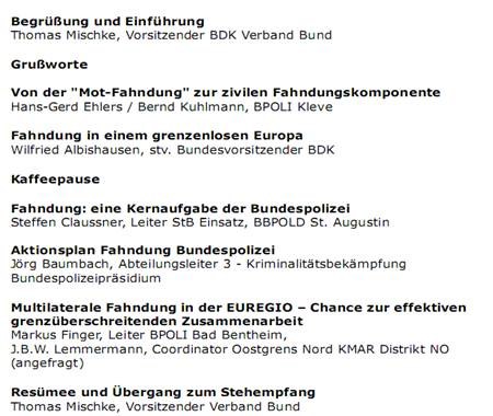 Tatort Deutschland -Fahndungsräume / Fachtagung in Kleve Tatort Deutschland -Fahndungsräume / Fachtagung in Kleve