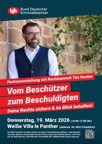 "Vom Beschützer zum Beschuldigten – Deine Rechte sichern und im Blick behalten" - Fachvortrag mit Rechtsanwalt Tim Renker