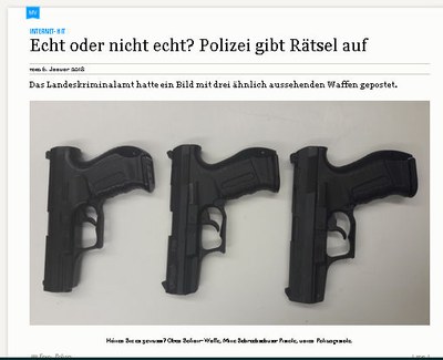 Waffenrätsel des Landeskriminalamtes und der Streit um den Sinn von Schreckschusswaffen Waffenrätsel des Landeskriminalamtes und der Streit um den Sinn von Schreckschusswaffen