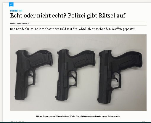 Waffenrätsel des Landeskriminalamtes und der Streit um den Sinn von Schreckschusswaffen Waffenrätsel des Landeskriminalamtes und der Streit um den Sinn von Schreckschusswaffen