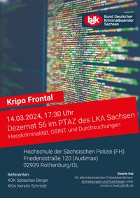 Kripo Frontal - Dezernat 56 im PTAZ des LKA Sachsen