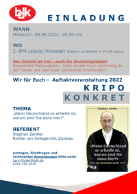 Kripo Konkret Auftaktveranstaltung in Leipzig