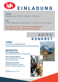KRIPO KONKRET: Die Arbeit und Möglichkeiten unserer Spezialhunde an der Diensthundeschule